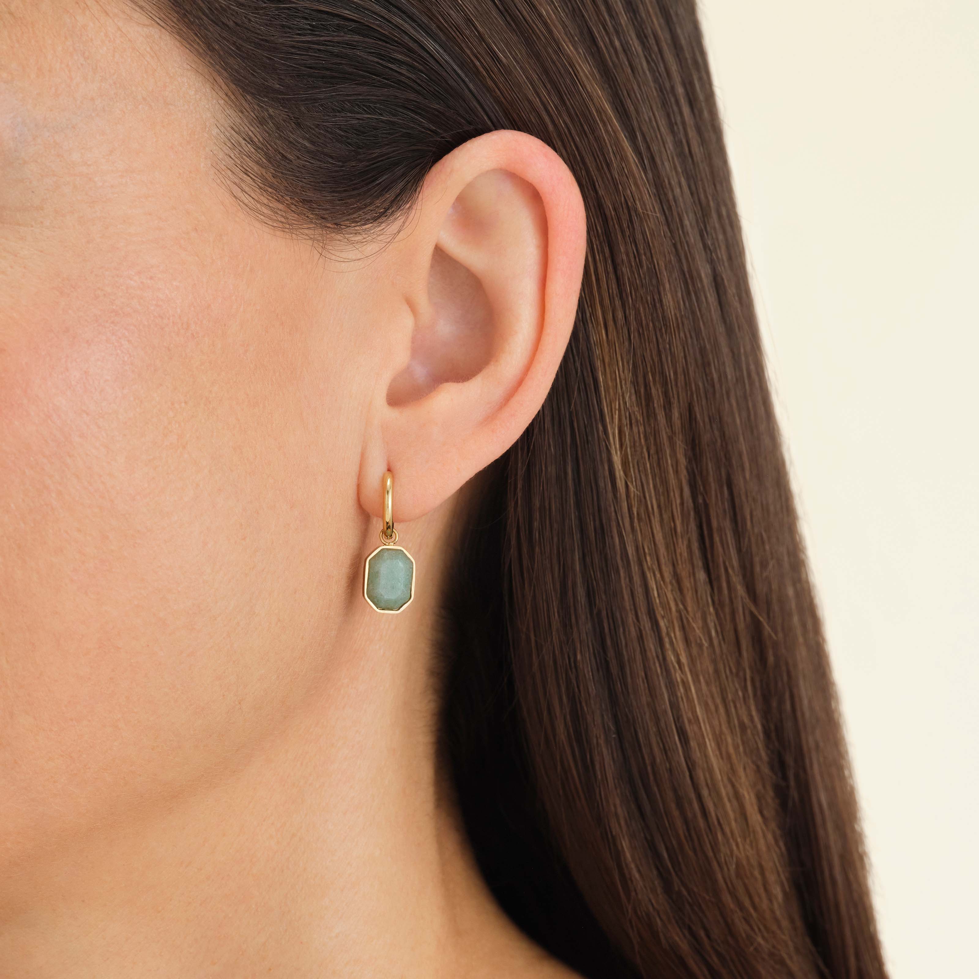 Geometric Gemstone Earrings - Image 3