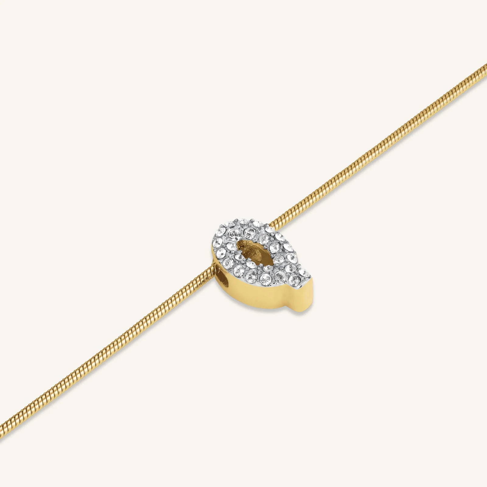 Crystal Letter Q Necklace - Image 3